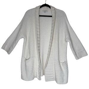 Madewell Cardigan Sweater Ivory Chunky Knit Oversized Dropped Shoulder   Sz XS